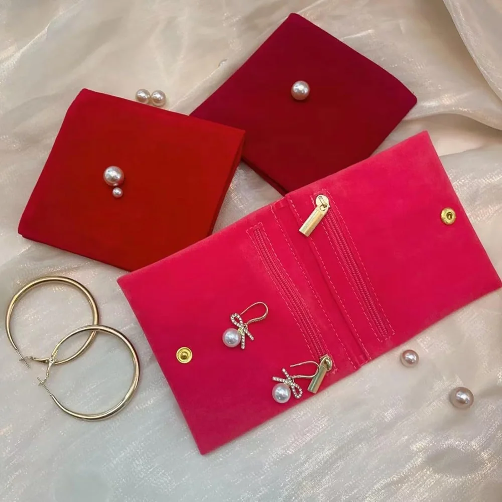 Double Layer Jewelry Bag Exquisite Jewelry Storage Bag Ring Necklace Storage Bag Safe For Handbag Girls Suitcase