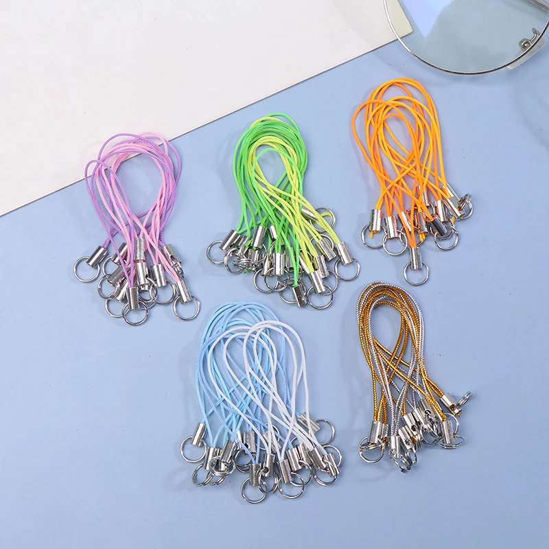 100Pcs Lanyard Lariat Strap Cords Lobster Clasp Rope Keychain Hooks Mobile Set Charms Keyring Pendant Key Ring Accessories