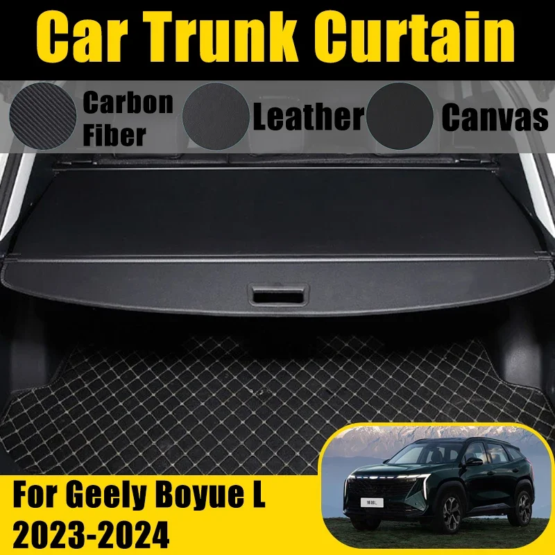 Car Trunk Curtain For Geely Boyue L FX11 2023 2024 2025  Rear Luggage Security Cargo Retractable Space Anti-peeping Accessories