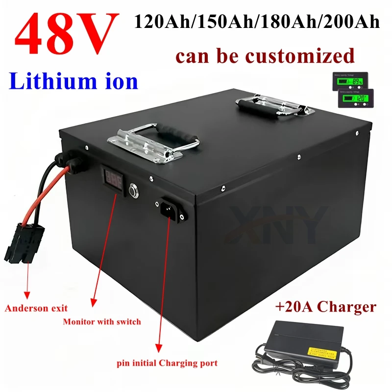 

48v 120Ah 150AH 180Ah 200Ah li ion polymer Lithium Replace power wall battery for Solar System backup RV EV inverter golf cart