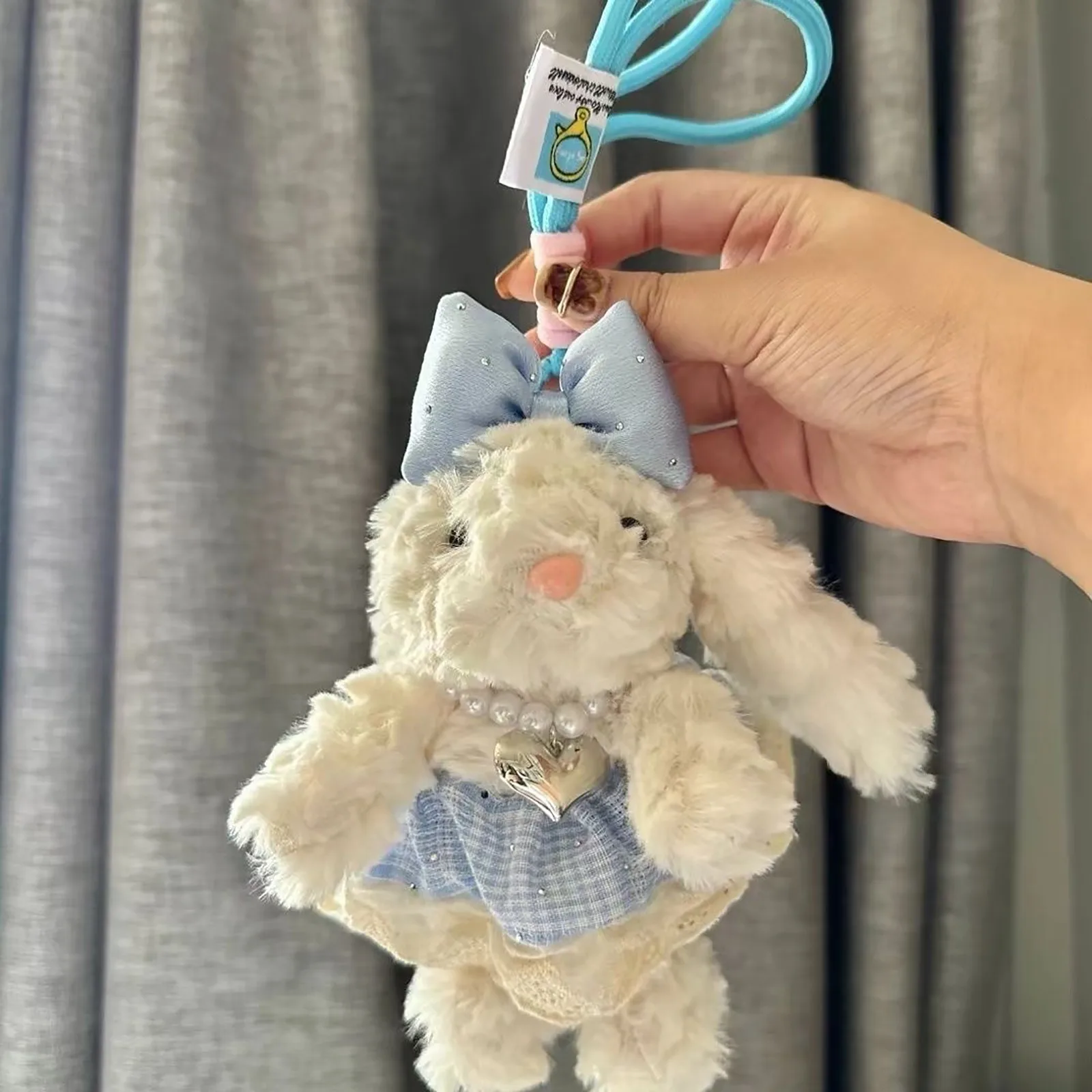 Cute Plush Bunny Keychain Ladies Cartoon Key Pendant Princess Handbags Pendant Girls Ornaments Rabbit Plush Toy Doll Christmas