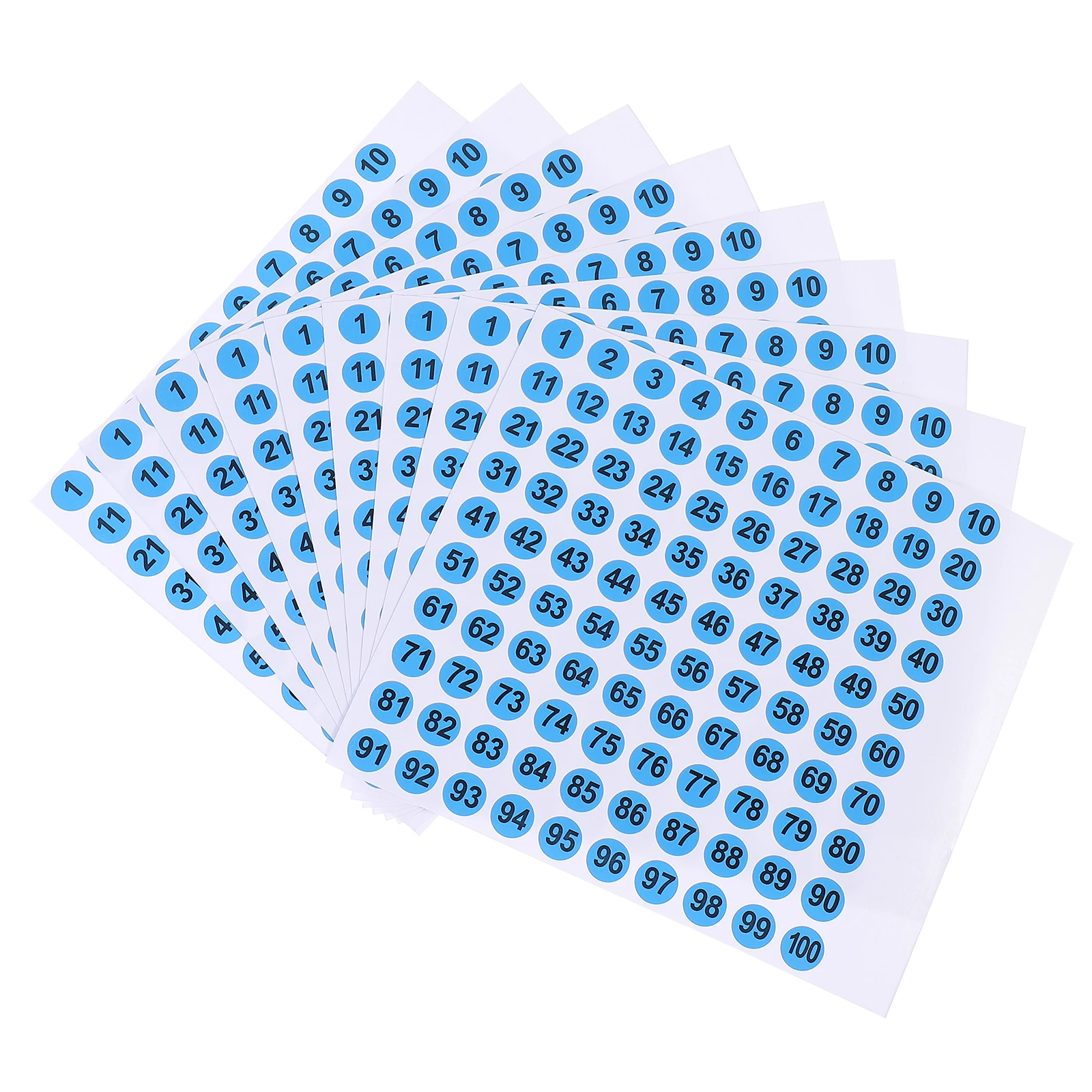 

100 Pcs Self-adhesive Label Colored Package Number Sticker Reusable Decals Circle Stickers Round Labels Numbers
