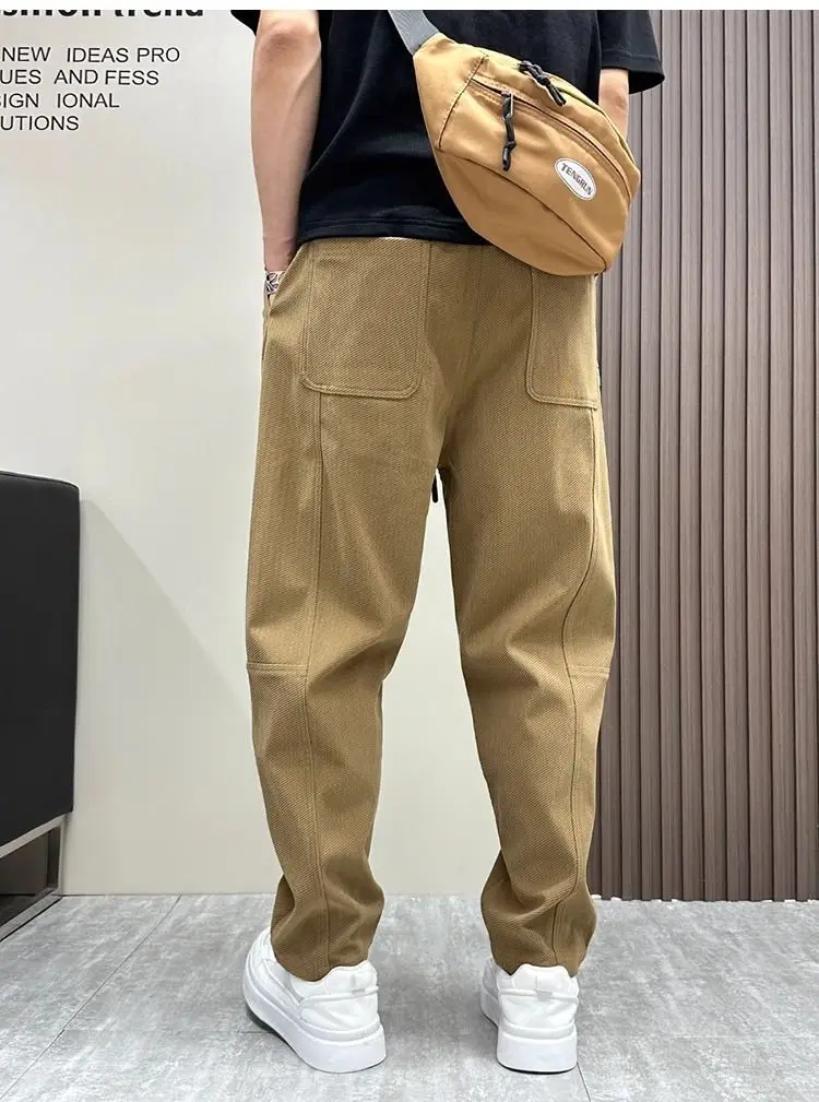 2025 Men Spring and Autumn New Straight-leg Casual Trendy Brand Harun Loose Versatile Solid Color Work Pants