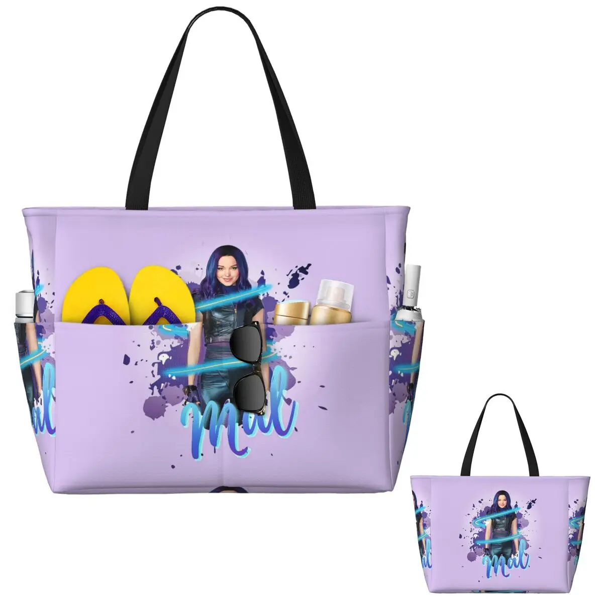 Пляжная большая сумка Mal - Descendants 3, спортивная сумка для занятий йогой в тренажерном зале, большая большая сумка, женская дорожная сумка, сумка для фитнеса