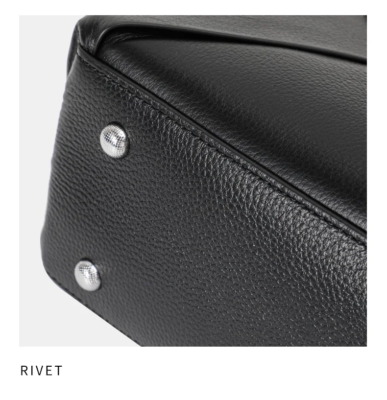 Aidrani Damen-Handtasche aus echtem Rindsleder, schwarz, gewebtes Karodesign, Schulter- und Umhängetasche – Detail 14