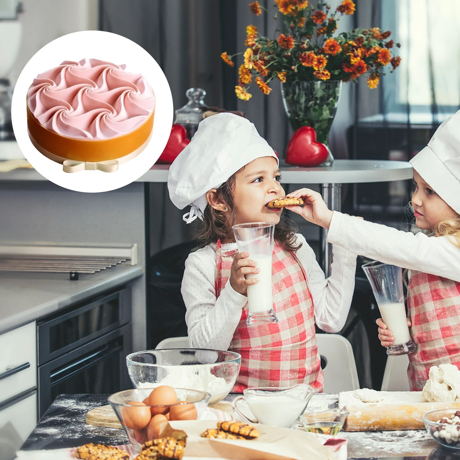 

1 pc Silicone Cake Mold Spiral Flower Baking Tray Non-Stick Heat Resistant Diy Pudding Jelly Muffin Tool Household Baking Pan