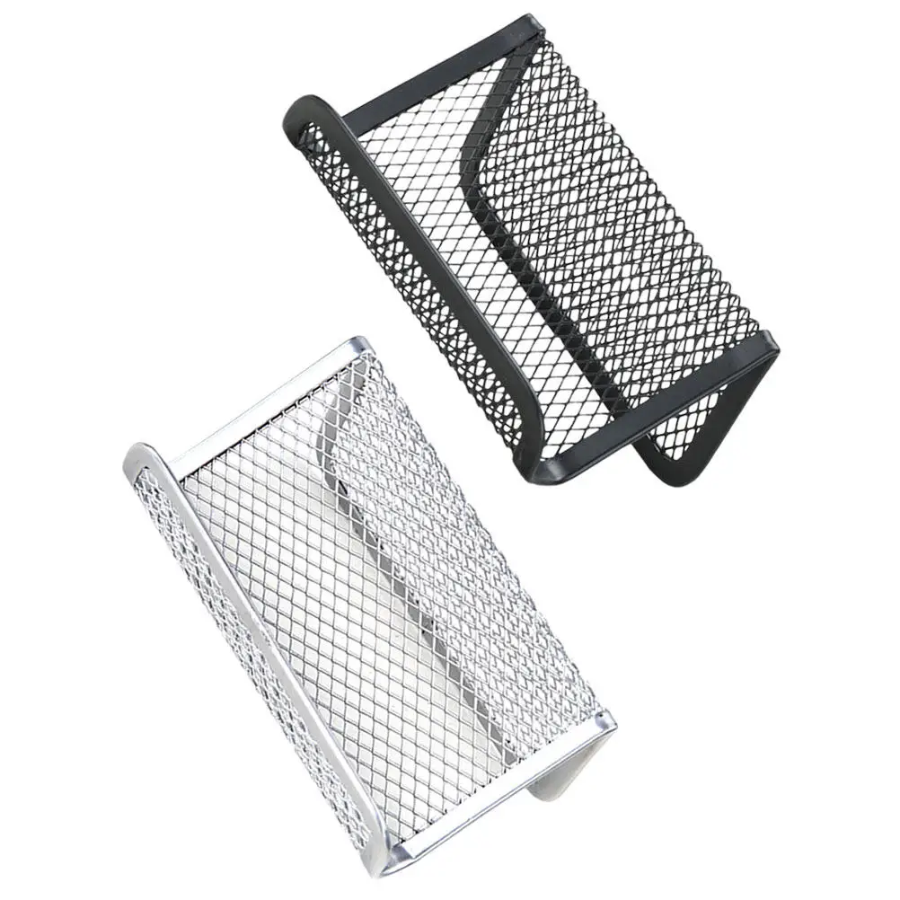 2Pcs Heavy Duty Iron Card Holder Business Card Display Stand Name Cards Organizer Upscale Polished Surface Office Desk Rack