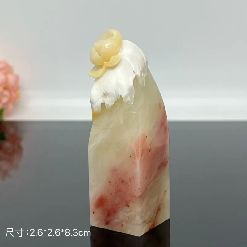 Carving Summer Lotus Seal Boutique Laotian Stone Seals Hard Pen Calligraphy Name Seals Cutting Casual