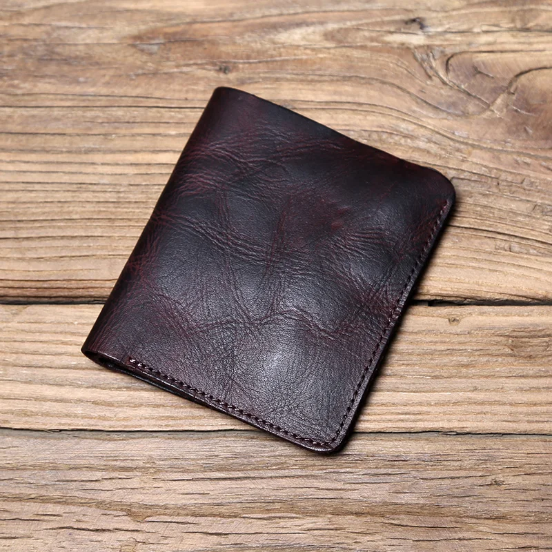 NZPJ männer Leder Brieftasche Retro Top Schicht Rindsleder Brieftasche Vertikale Dokument Clip Kurze Jugend frauen Ultra-dünne geldbörse Tasche – Detail 13