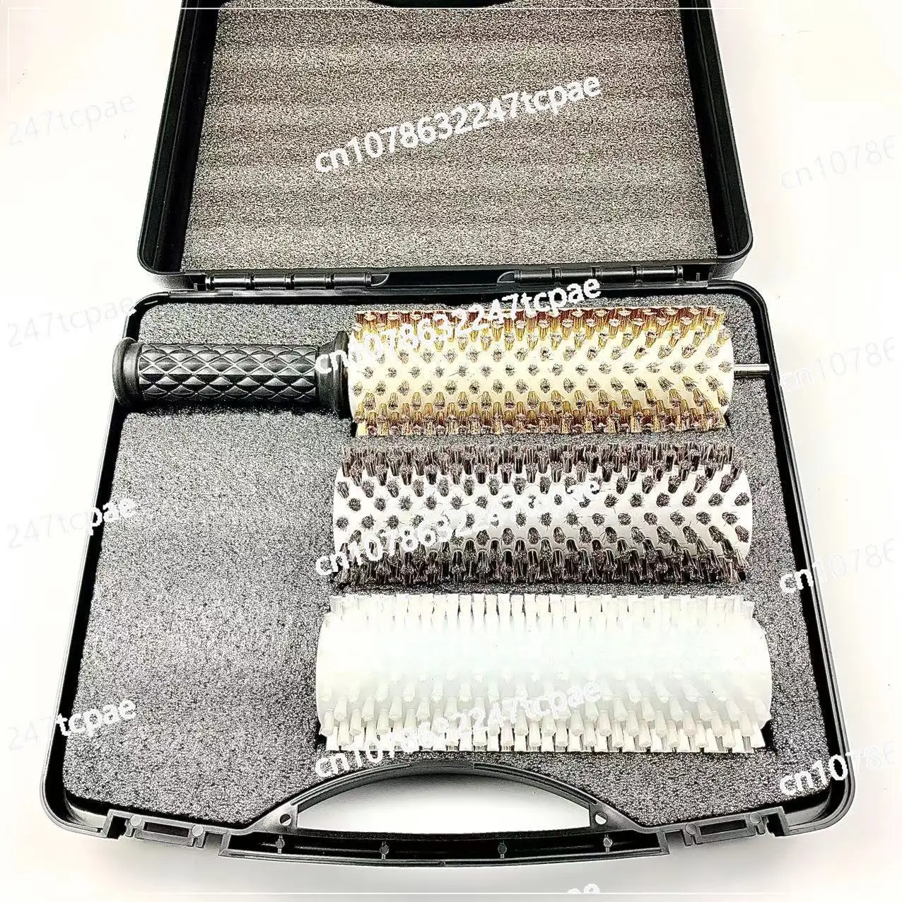 Three-in-one Set High-efficiency Roller Brush Ski Board Wax Removal Brush Maintenance Nylon Horse Hair Copper Wire Set