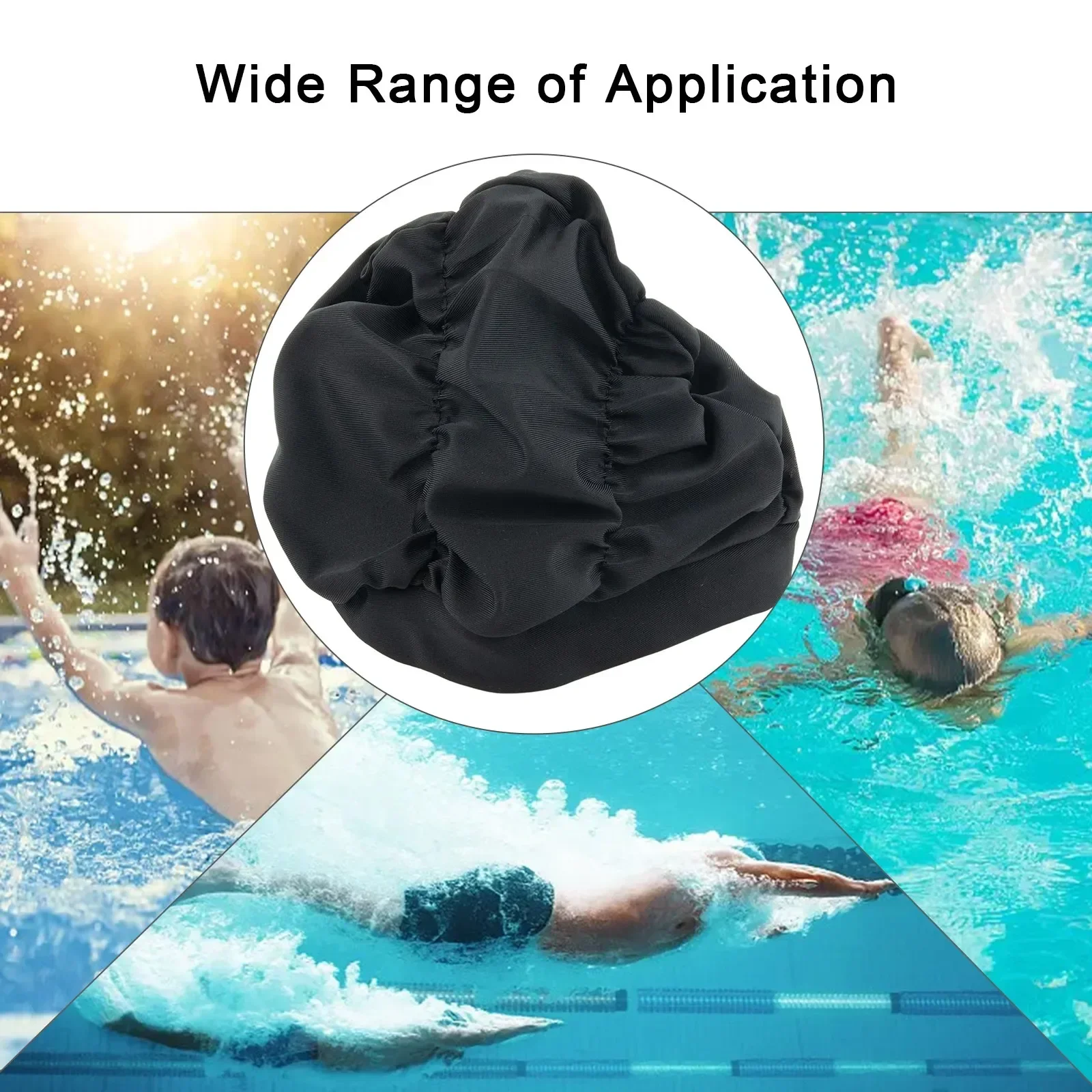 Bonnet de bain à cheveux longs, 1 pièce, élastique, turban léger en nylon, accessoires de sport nautique