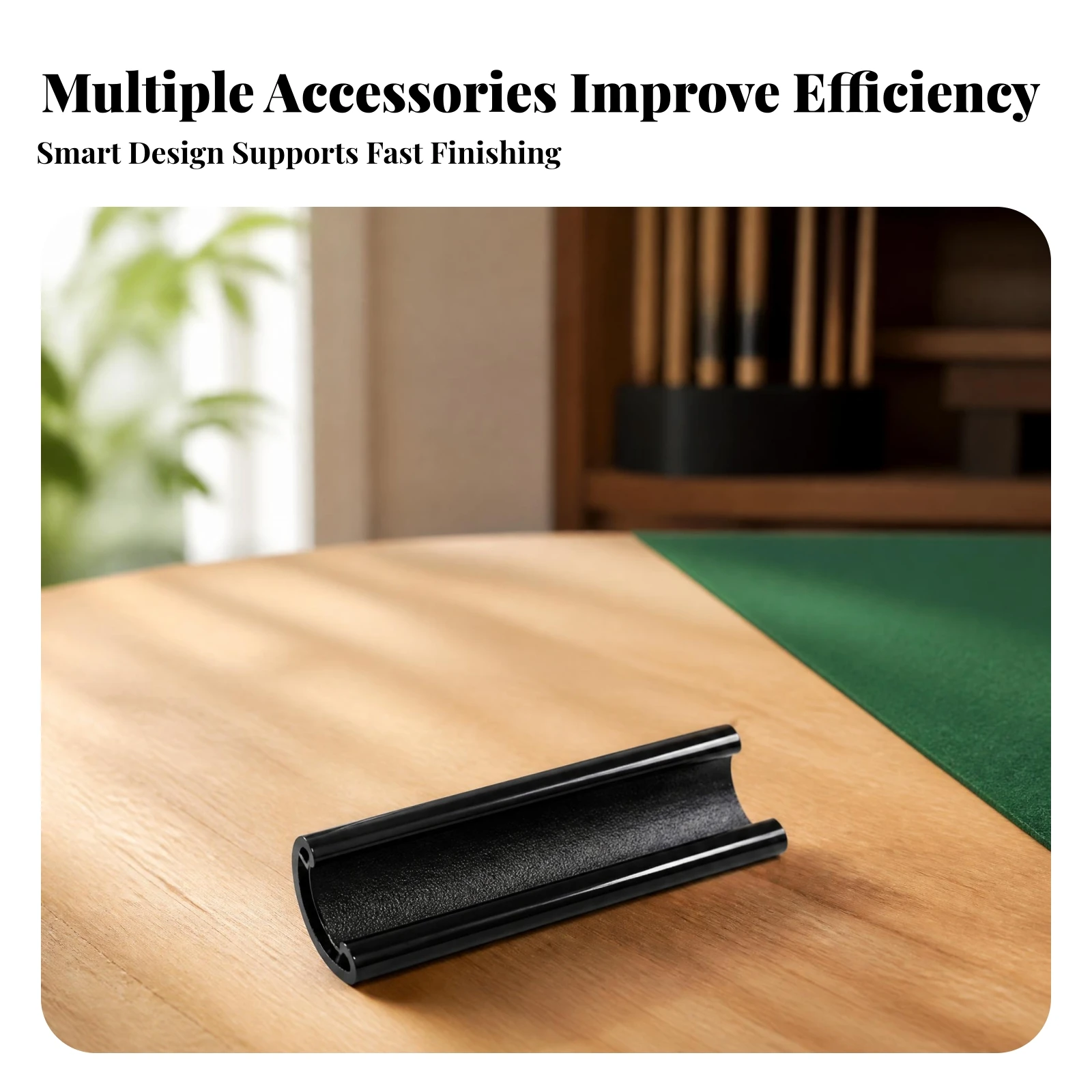 Billiard Cue Tip Repair Tool Black Plastic Cue Tip Shaper Table Game Accessory Textured Surface Curved Body