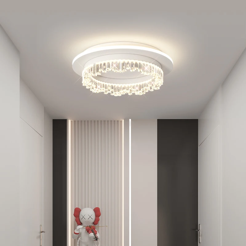 2026 Italian Light Luxury Minimalist Crystal Modern Minimalist Bedroom Aisle Room Ceiling Lamp Warm Guest Room Ceiling Lamp