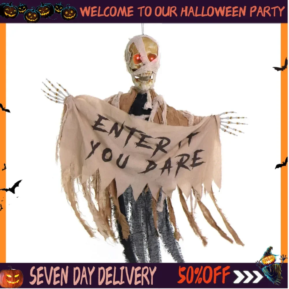 Animatronic Chain with Touch Activated Lights and Sound Battery Operated Indoor or Covered Outdoor Halloween Decoration