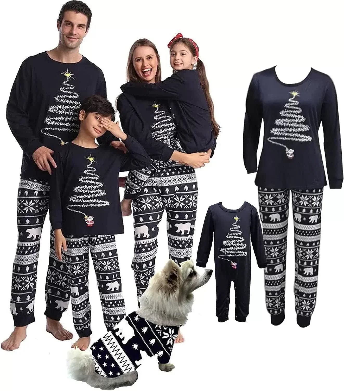 New Family Matching Outfits Merry Christmas Fairy Print Adults Kids 2 Pcs Pajamas Set Soft Warm Sleepwear Xmas Party Look Pyjama