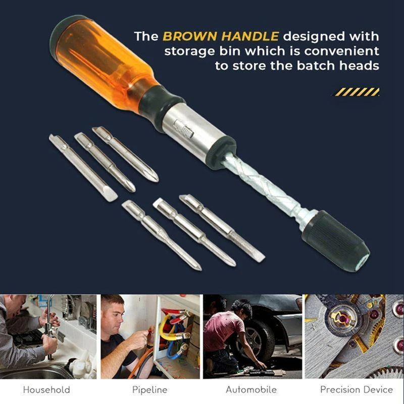 Push Pull Ratchet Screwdriver Set 5 In 1 Screwdriver Bit Set Sleeve Driver Bit-Holder Ratchet Socket Screw Kit