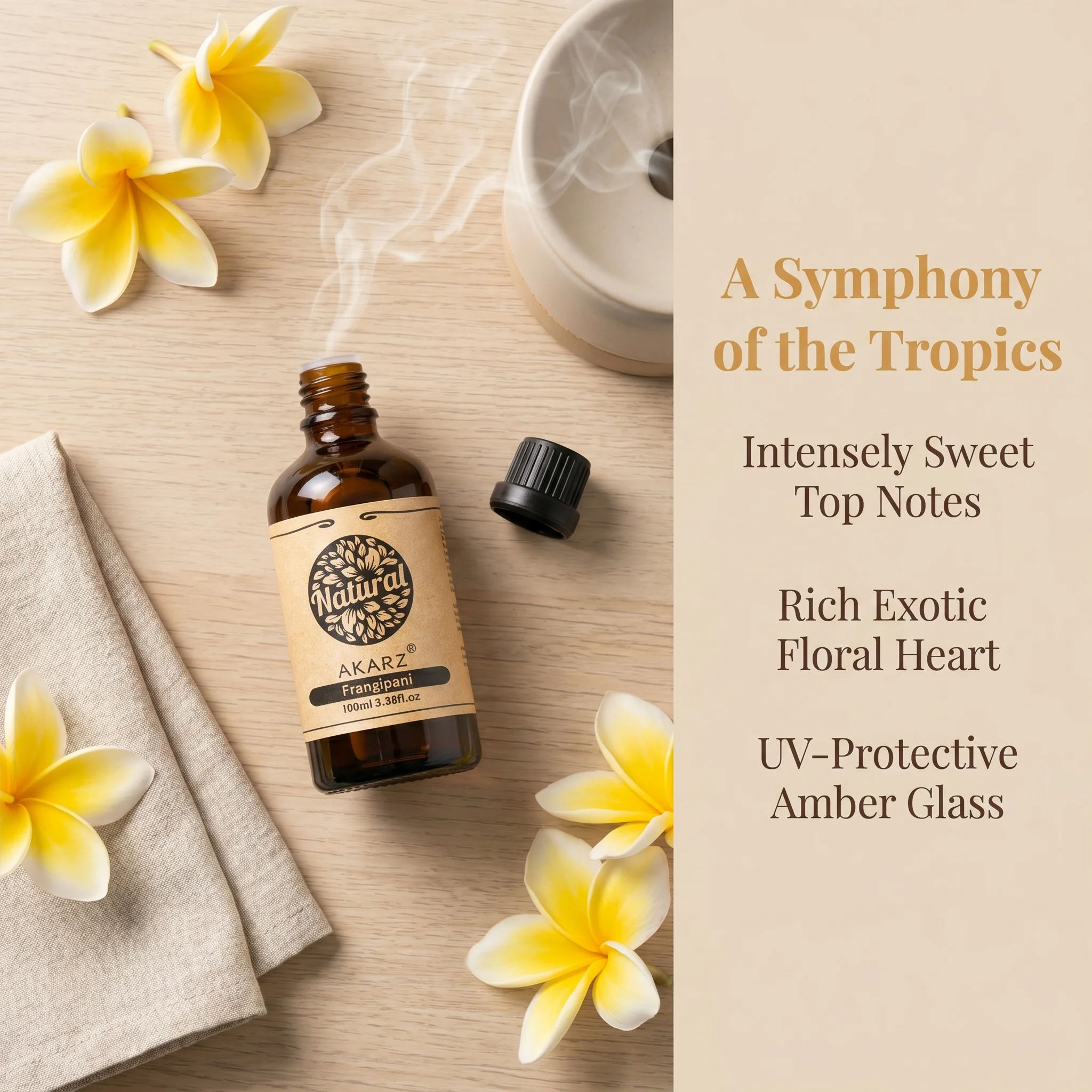 AKARZ Frangipani Oil for Diffuser Solubility Handmade DIY Soap Scents Candle Scents Superior Quality Perfume Oil