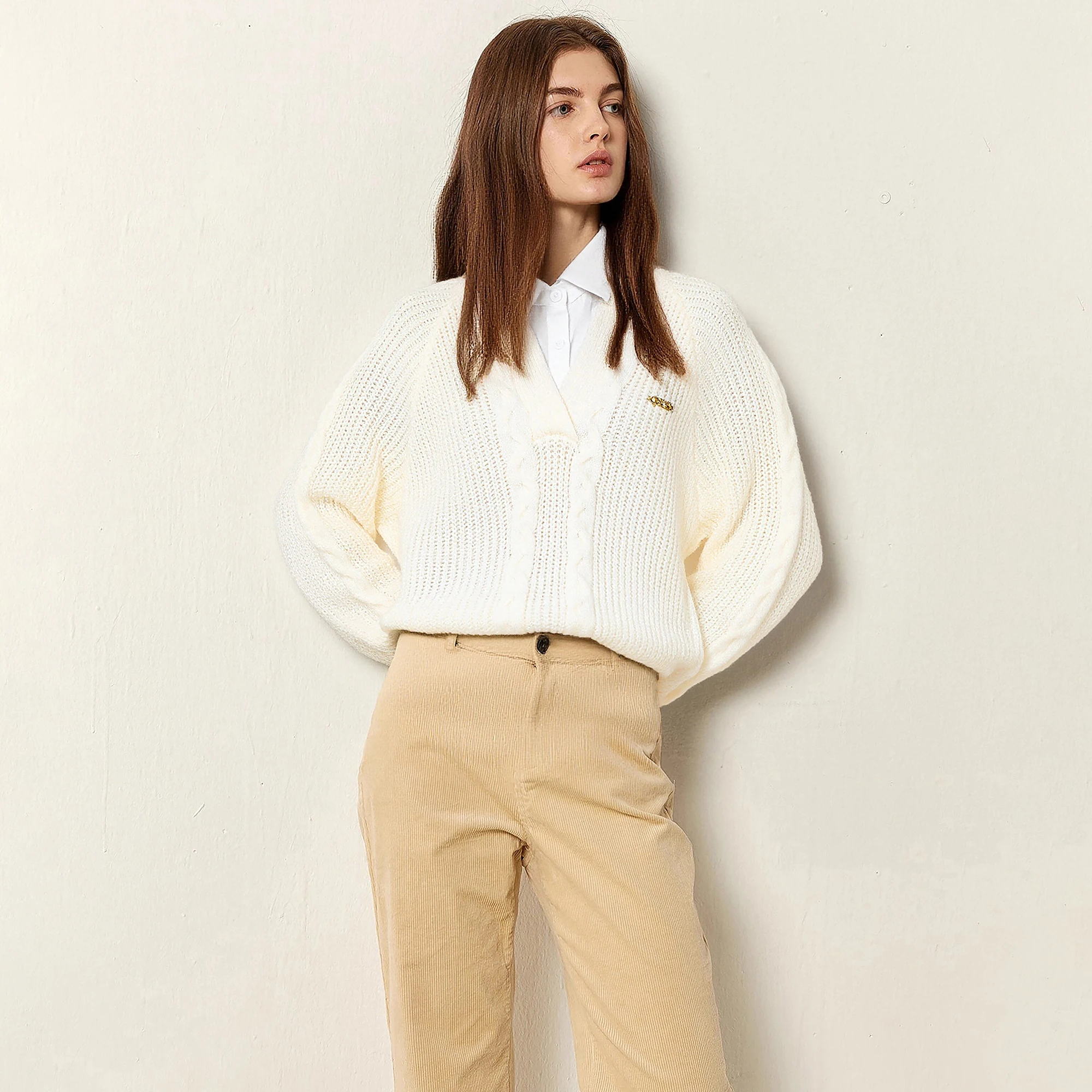 CHCH Camicette da donna Nuova moda autunnale Splicing Design Camicia femminile lavorata a maglia a maniche lunghe Top da pendolare da donna eleganti avanzati