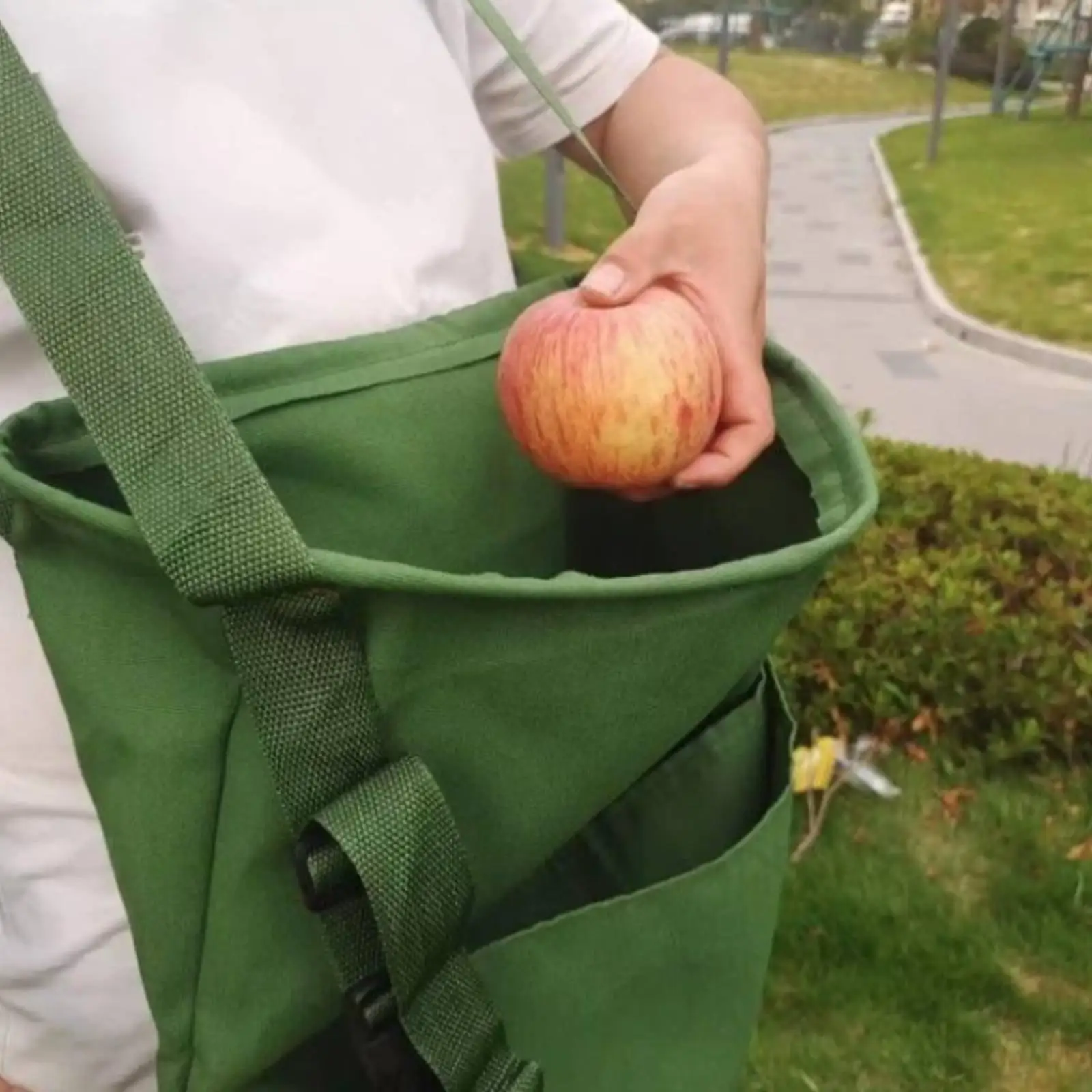 Industrial Pouch Canvas Harvest Bag Adjustable Hands Support Picking Apron for Orchard Field Use