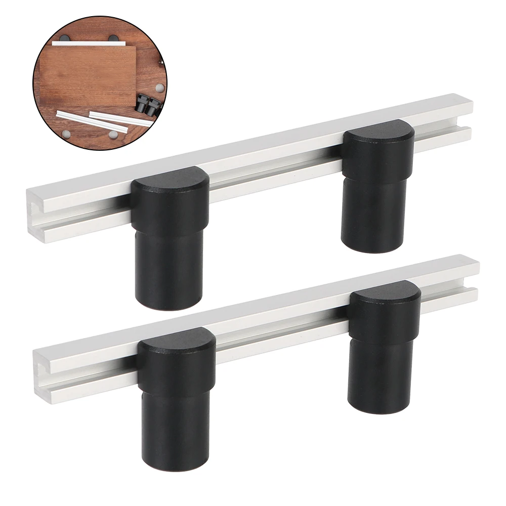 Table Planing Stop Bench Dogs Clamp for T-Track Woodworking DIY Bench Planing Stop Baffle 2pcs Table Fixing Clamp