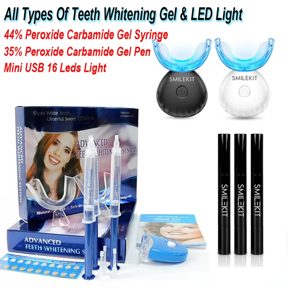 

Mini LED Light Teeth Whitening Lamp 35% 44% Peroxide Carbamide Gel Syringe Dental Tooth Bleach System Dentist Clinic Tool Supply