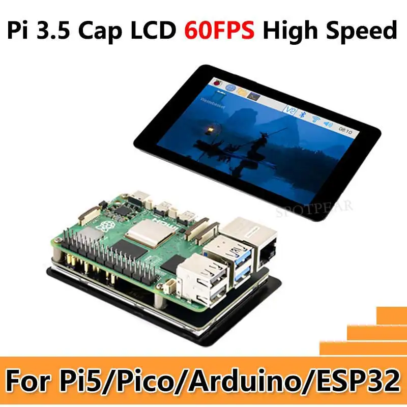 Raspberry Pi 3.5 inch LCD F Display Capacitance TouchScreen 320x480 60fps ST7796 GT911 Also For Arduino/Pico2/ESP32/RP2040/RP235