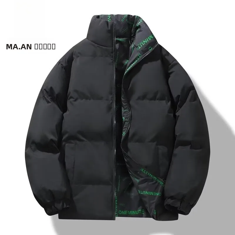 Double-Sided Wear Thiened Stand Collar down Jaet for Men Youth Faion Brand Warm Cotton Coat Men's Winter Outerwear