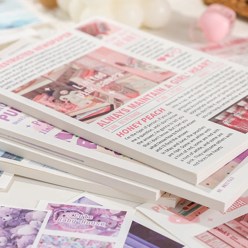 50 pcs Vintage magazine theme Material paper Planner handmade Decorative Diary Album Scrapbooking Background paper