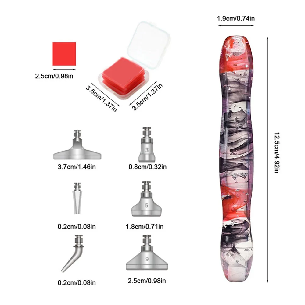 8 sztuk DIY żywica diamentowa pióro malarskie gradientowy kolorowy punkt wiertło długopis z metalowymi główkami długopisów klej glina narzędzie