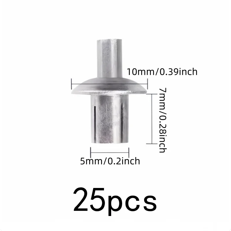 Metal Drive Fasteners 25 pcs 5*7mm, Rust Resistant Metal, No Special Tools Required, for Furniture Assembly