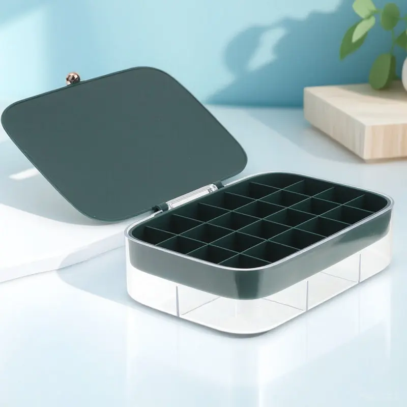 

Portable Jewelry Organizer Storage Box Lightweight Small Size Travel Case Earring Holder Ring Necklace Storage Case