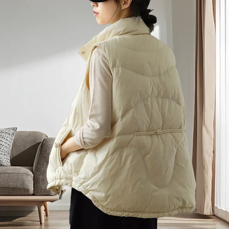 Gilet da donna in piumino d'anatra bianco autunno autunno piumino senza maniche piumino donna gilet casaca sin manga mujer VT-368