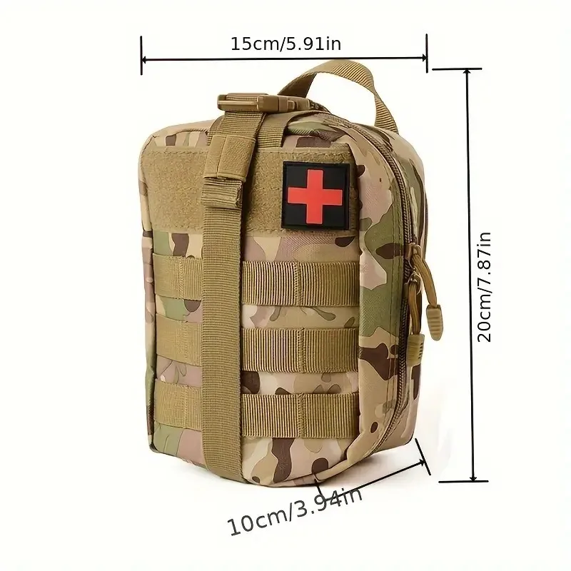 Survival First Aid Kit Medical EDC Pouch Tactical Outdoor Medical Bag Tourniquet Scissors Waist Bag  Fan Tactical Survival Bag