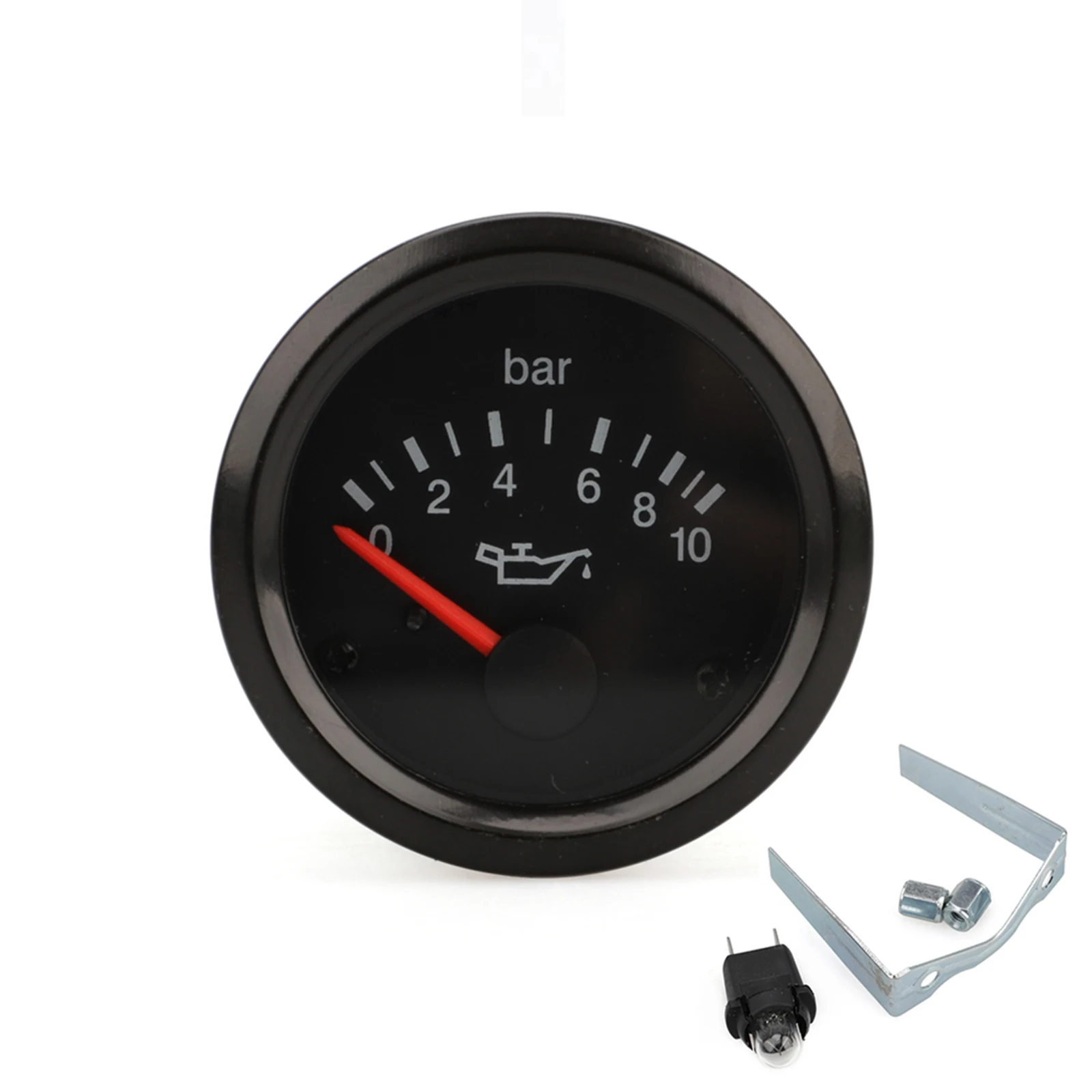 2“ 52mm ”VDO Vision Oil Pressure Clock Car Bus Black Face Dial 0-10Bar 12 Volt YC101723