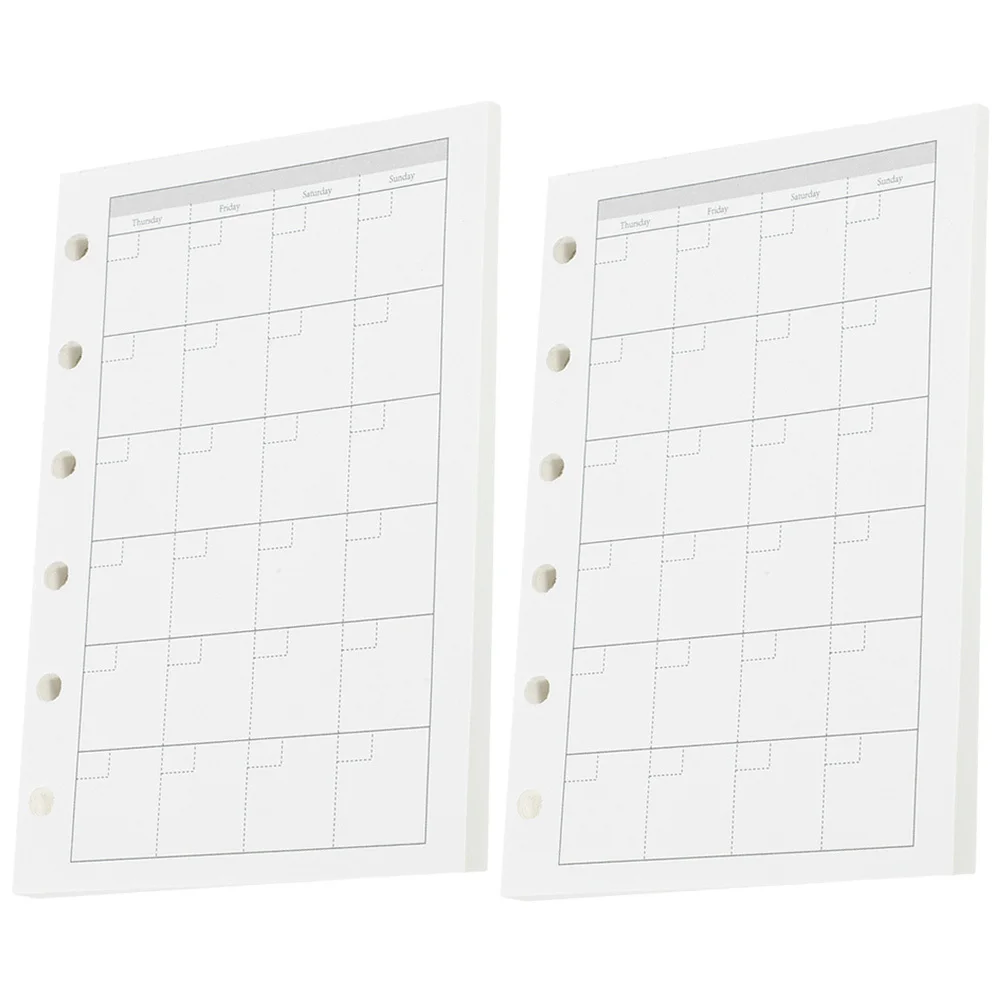 2Sets Notepad Refill Thick Loose Leaf Notebook Paper Replacement Planner Inserts Binder Paper Smooth Writing Office School Use