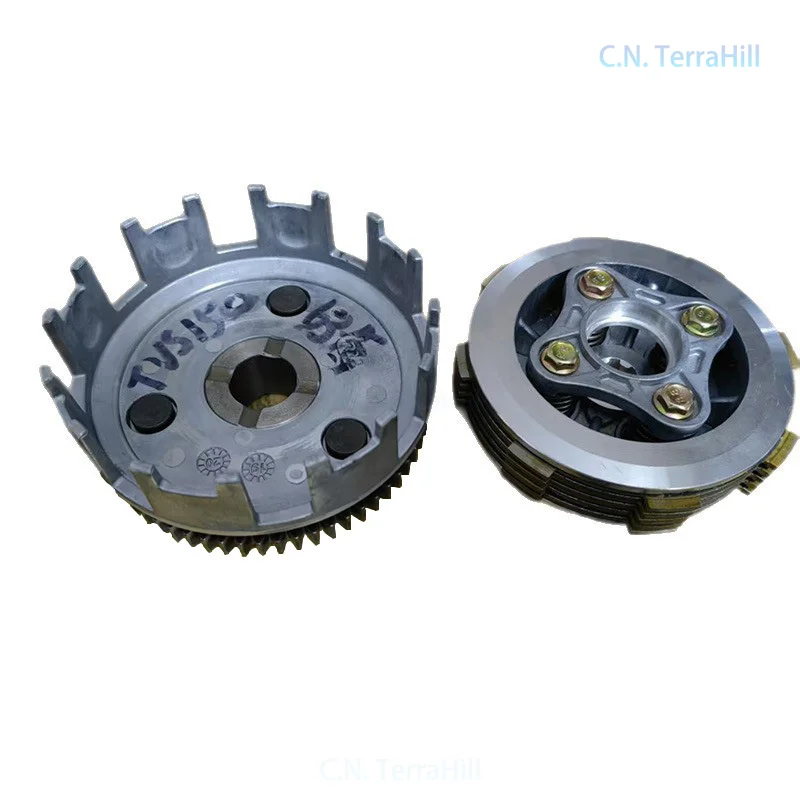 Motorcycle Clutch Assembly Kit for TVS RTR180, Replacement Clutch Drum & Hub Set, Engine Transmission Parts