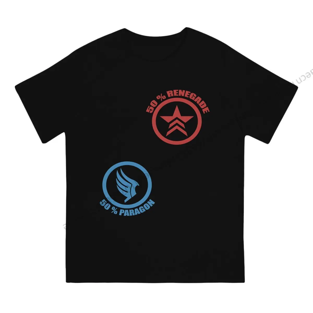 Mass Effect Renegade Paragon T Shirt Homme Men's Tshirt Cotton Men Clothes