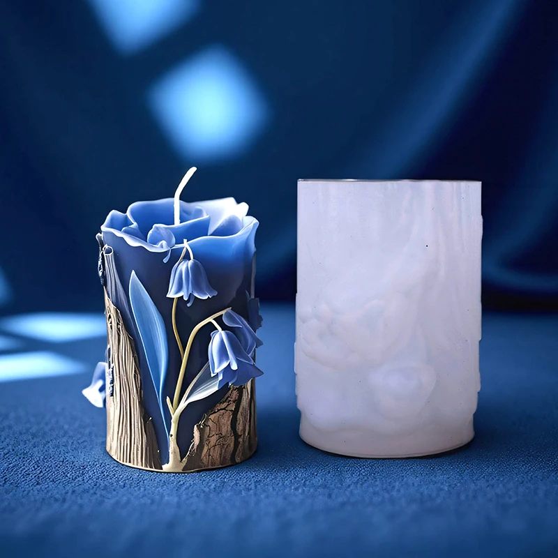 

Кора Лилия долины цилиндрическая силиконовая форма для свечей цветок коры формы для свечей DIY ручная работа ароматерапевтическая гипсовая форма