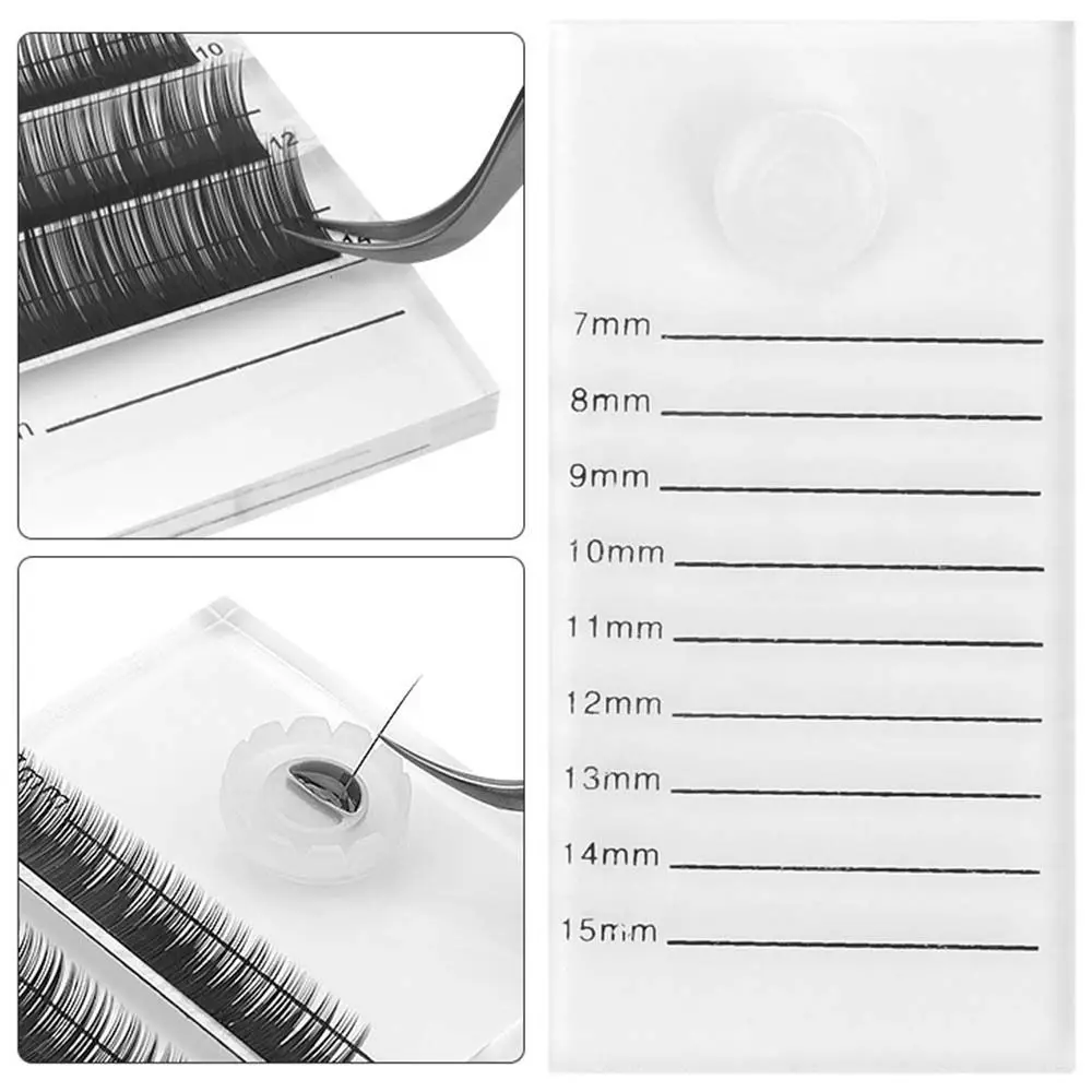 Eyelash Mark Pad Eyelash Extension Shelf Make up Tools False Lash Tile Fake Eyelash Tray Clear Eyelash Plate Lashes Glue Pallet