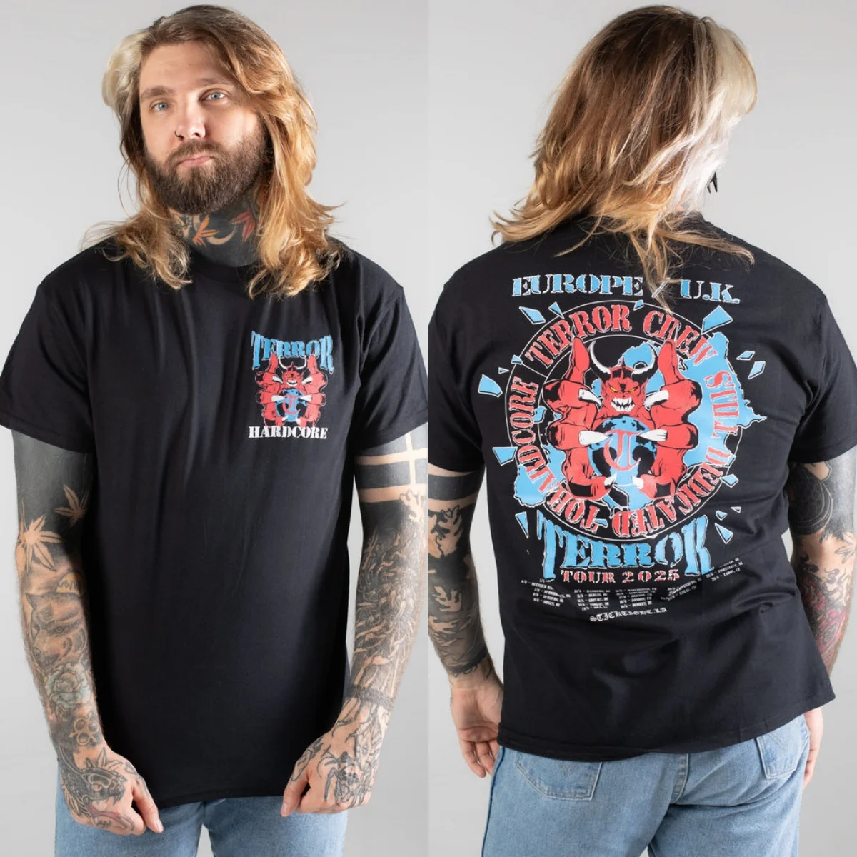 Top Terror Grafik-Baumwoll-T-Shirt Unisex Sommer Kurzarm Mode Marken-T-Shirt Luxus Casual Vintage Tees – Detail 4