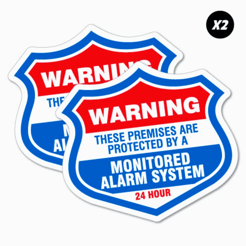 

Car decoration decals 2 x Warning Protected Monitored Alarm Sticker Decal Safety Sign Car Vinyl 15cm PVC KK