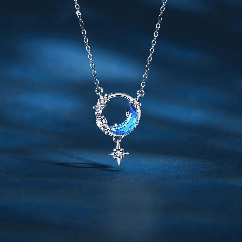 Original 925 Sterling Silver Dream Chasing Moon Necklace Women Luxury High Quality Silver Necklace New Fashion
