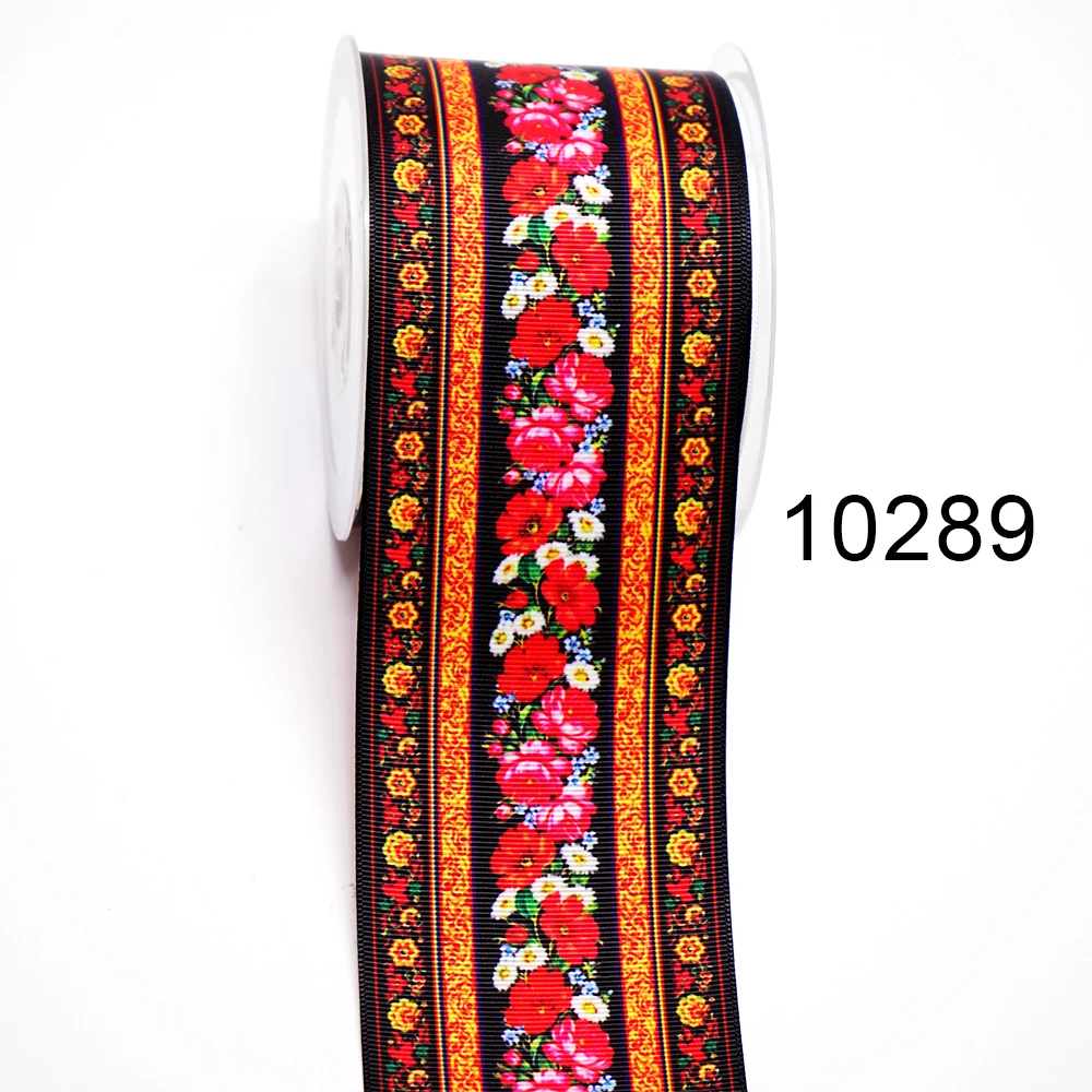 DIY Cartoon Flower Printed Grosgrain Ribbon For Craft Supplies Sewing Accessories 5 Yards. 10289