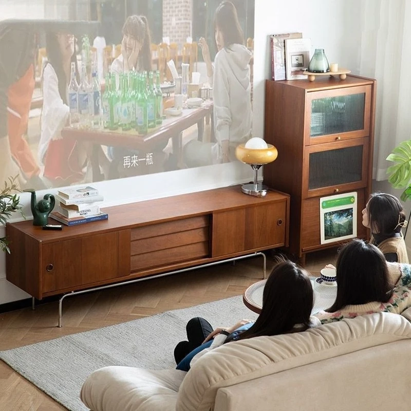 خزانة تلفزيون كلاسيكية من الخشب الصلب، شقة صغيرة راقية، غرفة معيشة عائلية، خزانة تلفزيون، مجموعة خزانة تلفزيون قديمة من القرون الوسطى #3