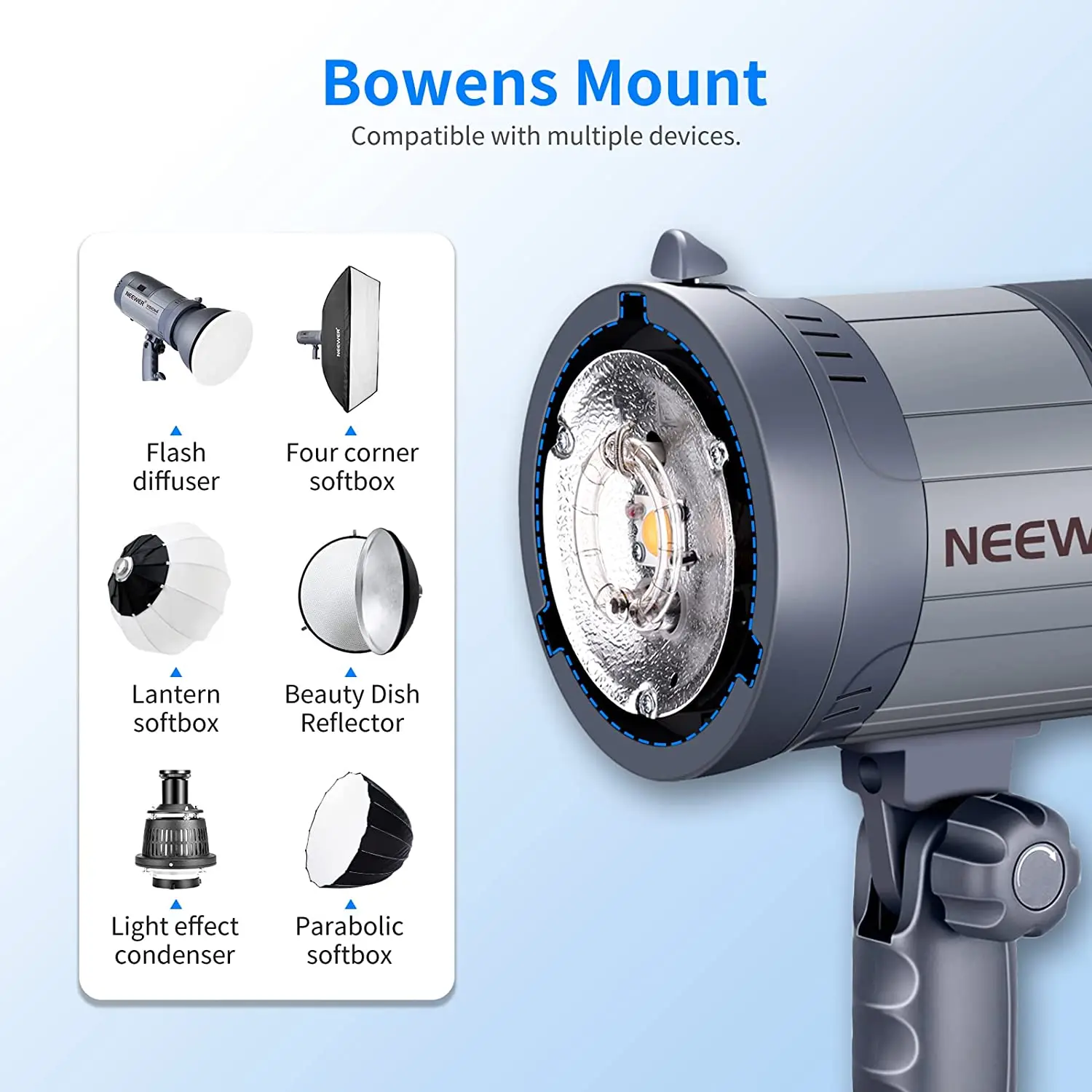 Neewer Vision 4 300W GN60 Outdoor Studio Flash Strobe Li-ion Battery Powered Cordless Monolight with 2.4G Wireless Trigger