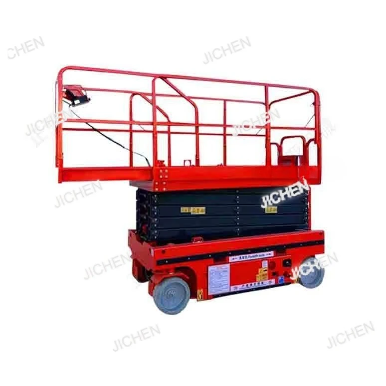 

Self-propelled scissor lift maintenance work Aerial lift platform installation Lifting crawler lift