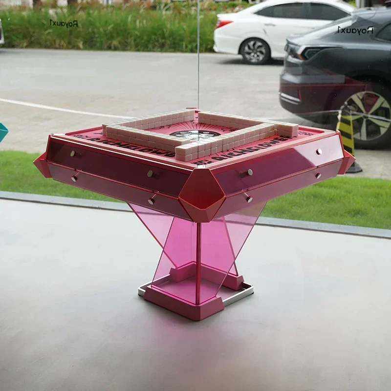 Italian electric automatic mahjong table new home blue tempered glass chess and card room mahjong machine