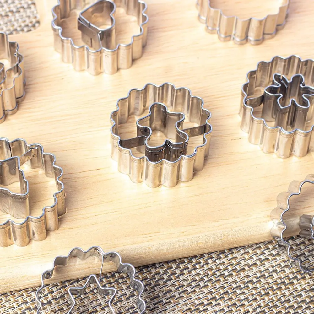 Stainless Steel Cookie Cutter Set Wavy Biscuit Molds For Fondant Pastry Baking Dough Decorating Kitchen Accessories Tool