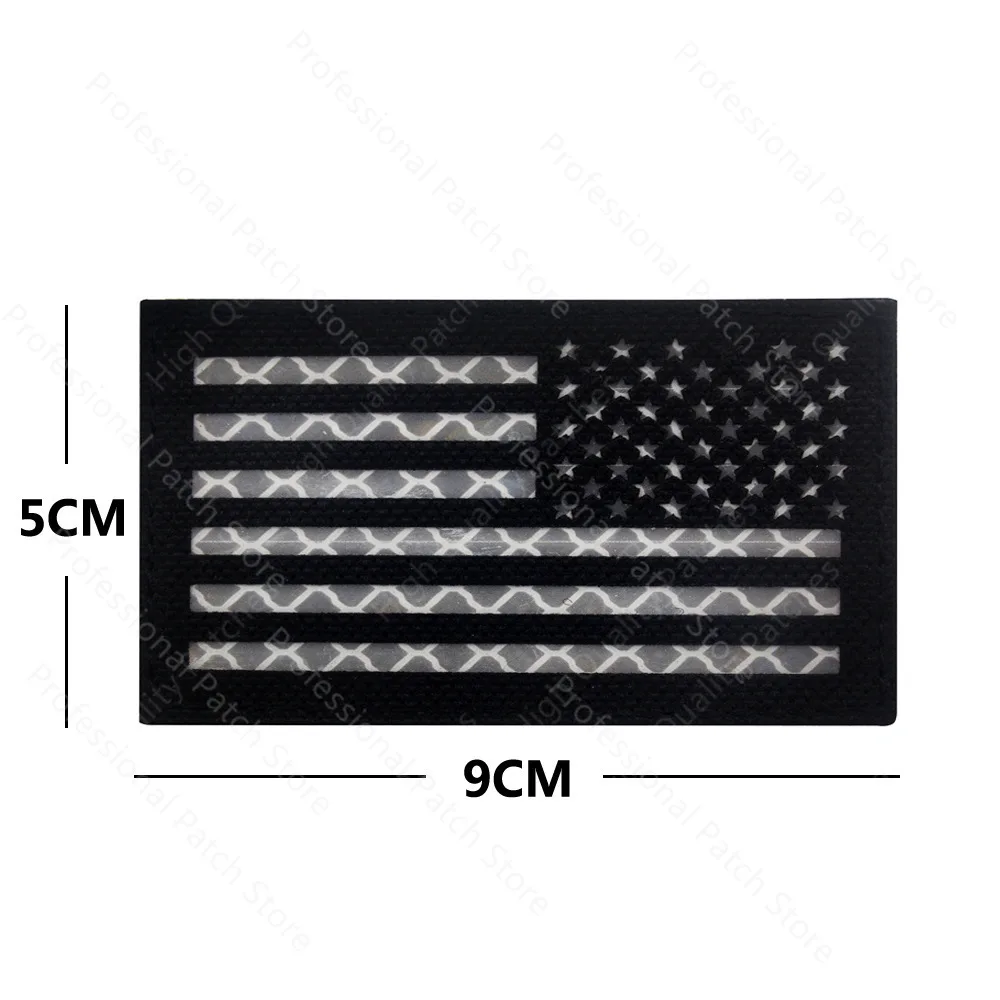 Infrared IR Reflective Flag Patches American United States US Large Flag Tactical Military Blue Line Patch Biker Stripes badges