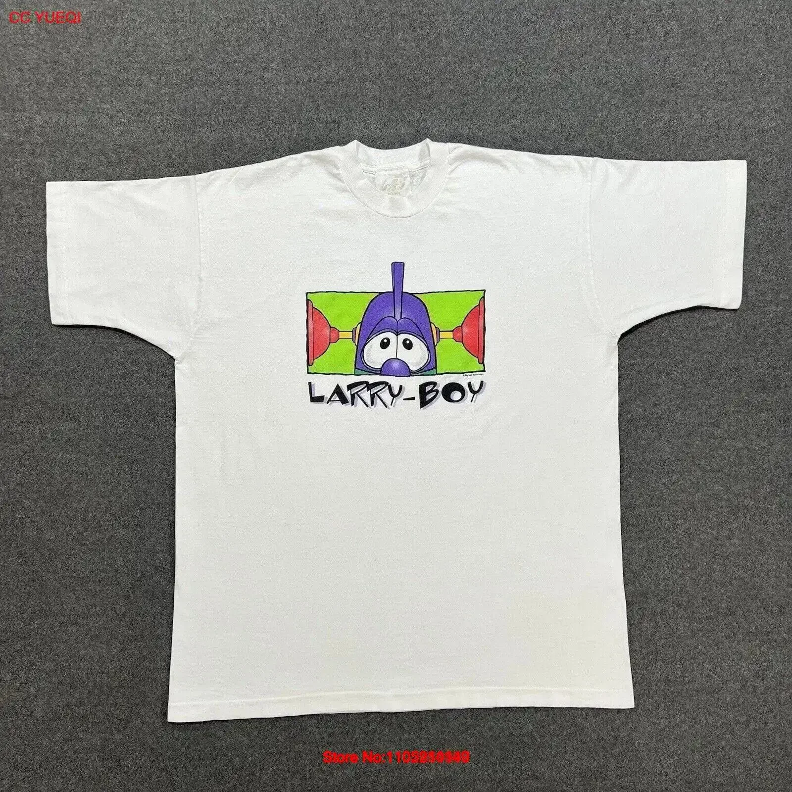 VTG VeggieTales Larry Boy The Cartoon Adventures T Shirt Measures Size XL 23x30 vintage Washed Unisex fashion Versatile